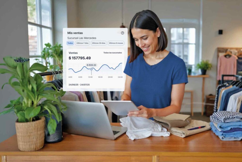 Emprendedora gestionando inventario digital como parte del emprendimiento femenino